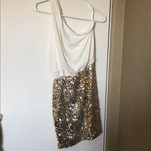 Gold sequin dress